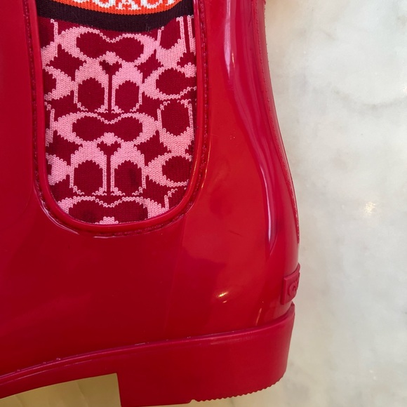 Coach Rivington Rain Bootie in Candy Apple Red – Sz 8 - Picture 11 of 11